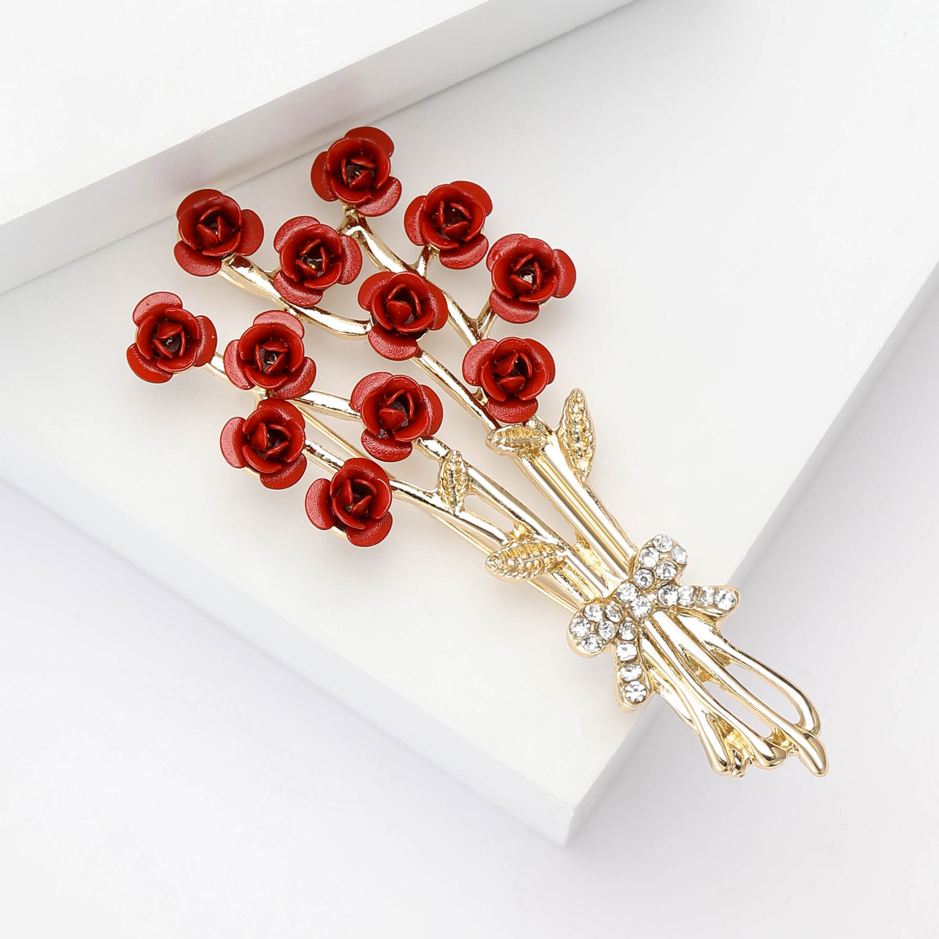 Elegant Wedding Series Enamel Oil-spot Glaze Floral Brooch for Special Occasions - Image 3