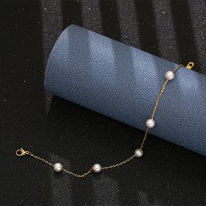 Stylish Pearl Titanium Steel Anklet for Women - Perfect Beach Jewelry Accessories