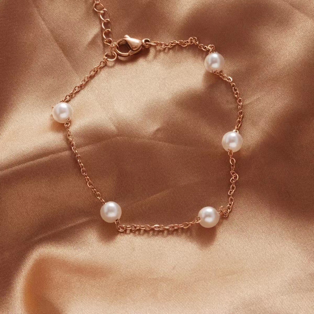 Stylish Pearl Titanium Steel Anklet for Women - Perfect Beach Jewelry Accessories - Image 8