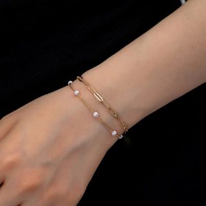 Elegant Double-Layer Pearl Bracelet - Fashionable & Simple Design