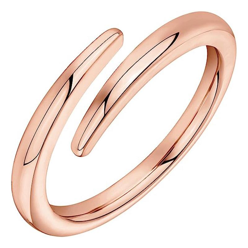 Elegant Plain Glossy Gold Stainless Steel Ring for Couples - Timeless Design - Image 5