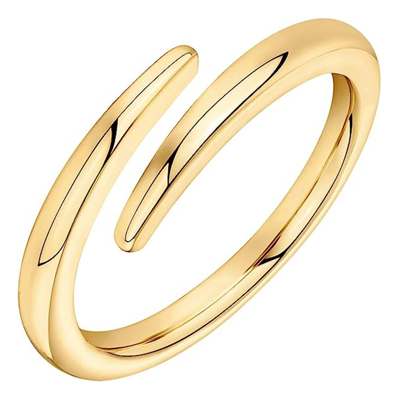 Elegant Plain Glossy Gold Stainless Steel Ring for Couples - Timeless Design - Image 7