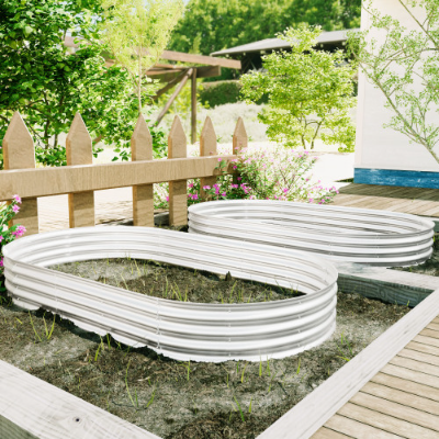 8x4x1ft Galvanized Raised Garden Bed Kit - Heavy Duty, Rust-Resistant Planter for Vegetables, Flowers & Herbs, Easy Assembly for Outdoor Use