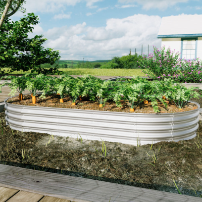 8x4x1ft Galvanized Raised Garden Bed Kit - Heavy Duty, Rust-Resistant Planter for Vegetables, Flowers & Herbs, Easy Assembly for Outdoor Use - Image 12