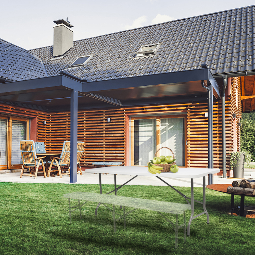 Durable Lightweight Plastic Folding Rectangular Table for Outdoor Relaxation - Image 8