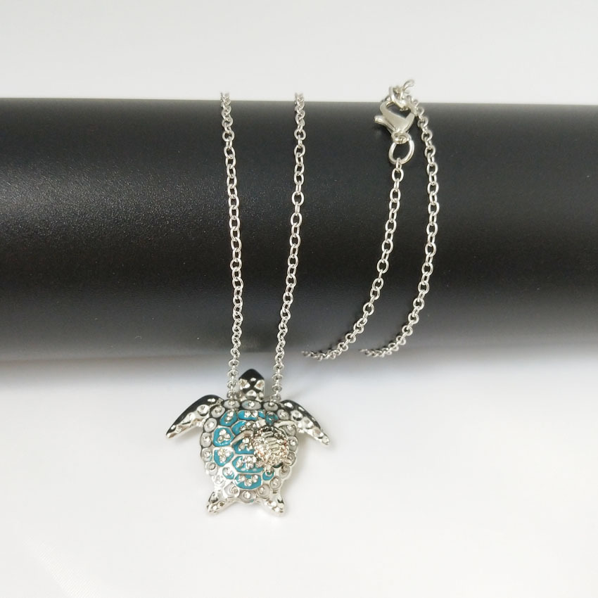 Trendy Turtle Pendant Necklace Set for Women - One Big & One Small Cute Animal Jewelry Gift for Parties - Image 2