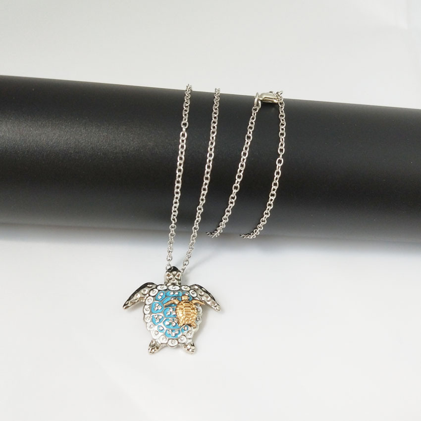 Trendy Turtle Pendant Necklace Set for Women - One Big & One Small Cute Animal Jewelry Gift for Parties - Image 4