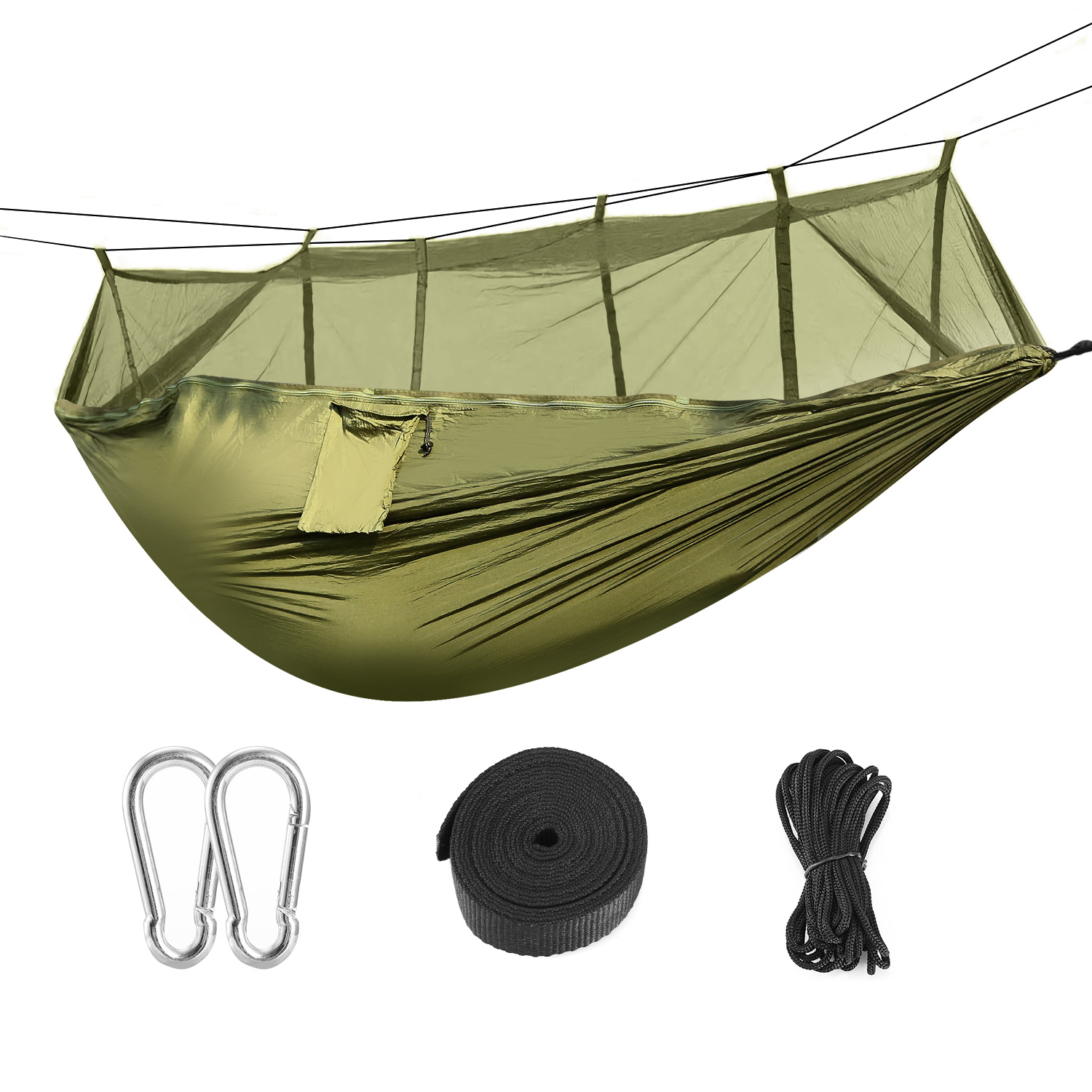Portable Double Camping Hammock with Protective Net for Ultimate Comfort - Image 2