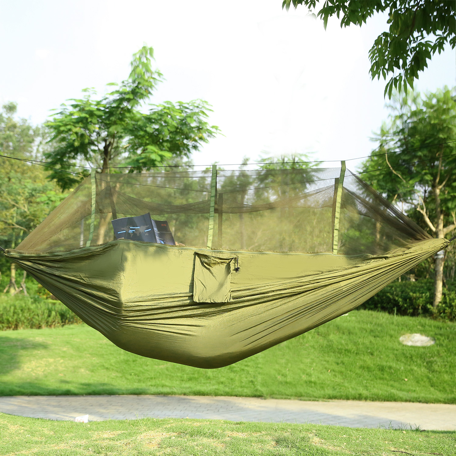 Portable Double Camping Hammock with Protective Net for Ultimate Comfort - Image 7