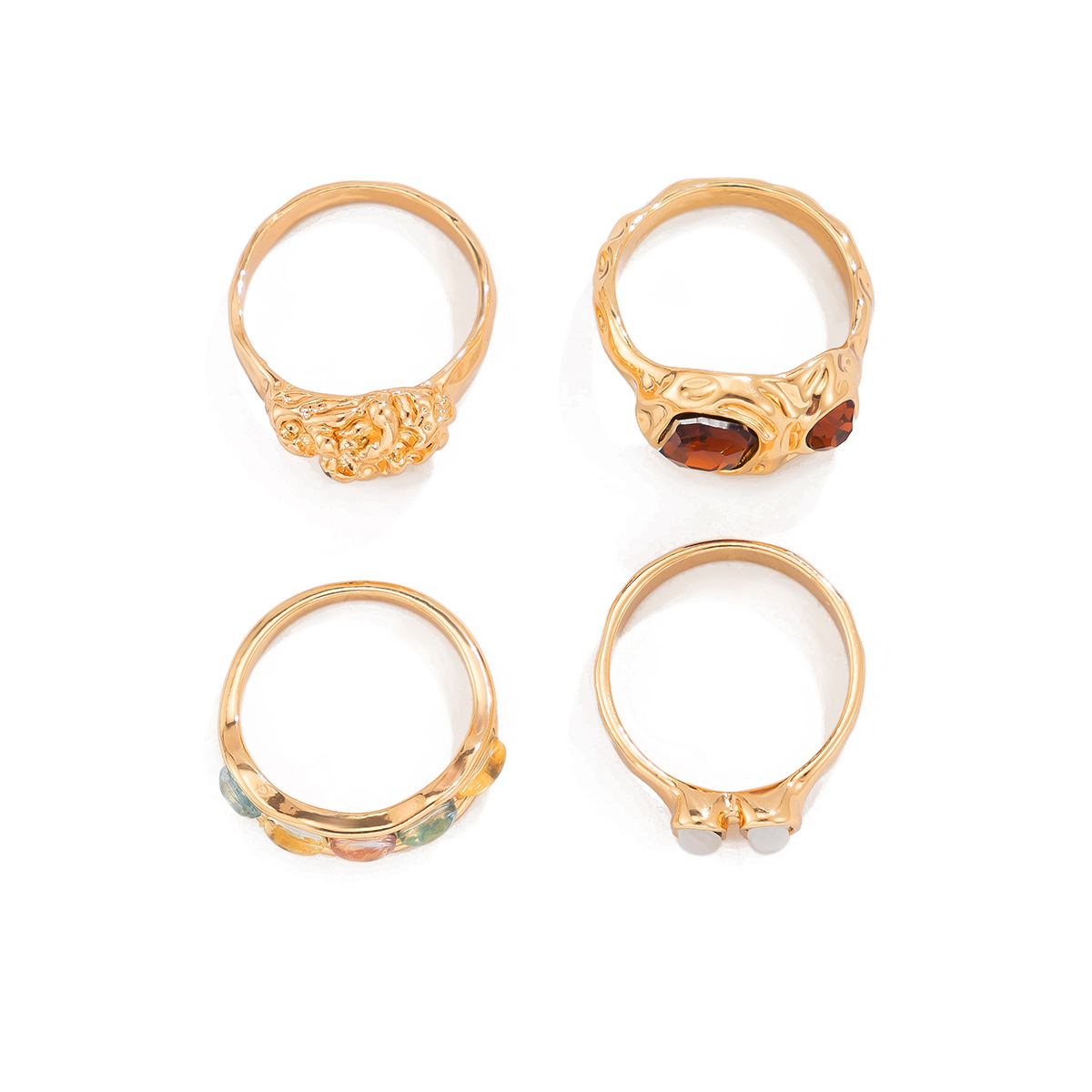 Trendy Women's Retro Ring Set - Street Geometry Style - Image 3