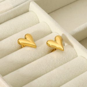Stylish Titanium Steel Love Heart Earrings - Trendy Stainless Steel Jewelry