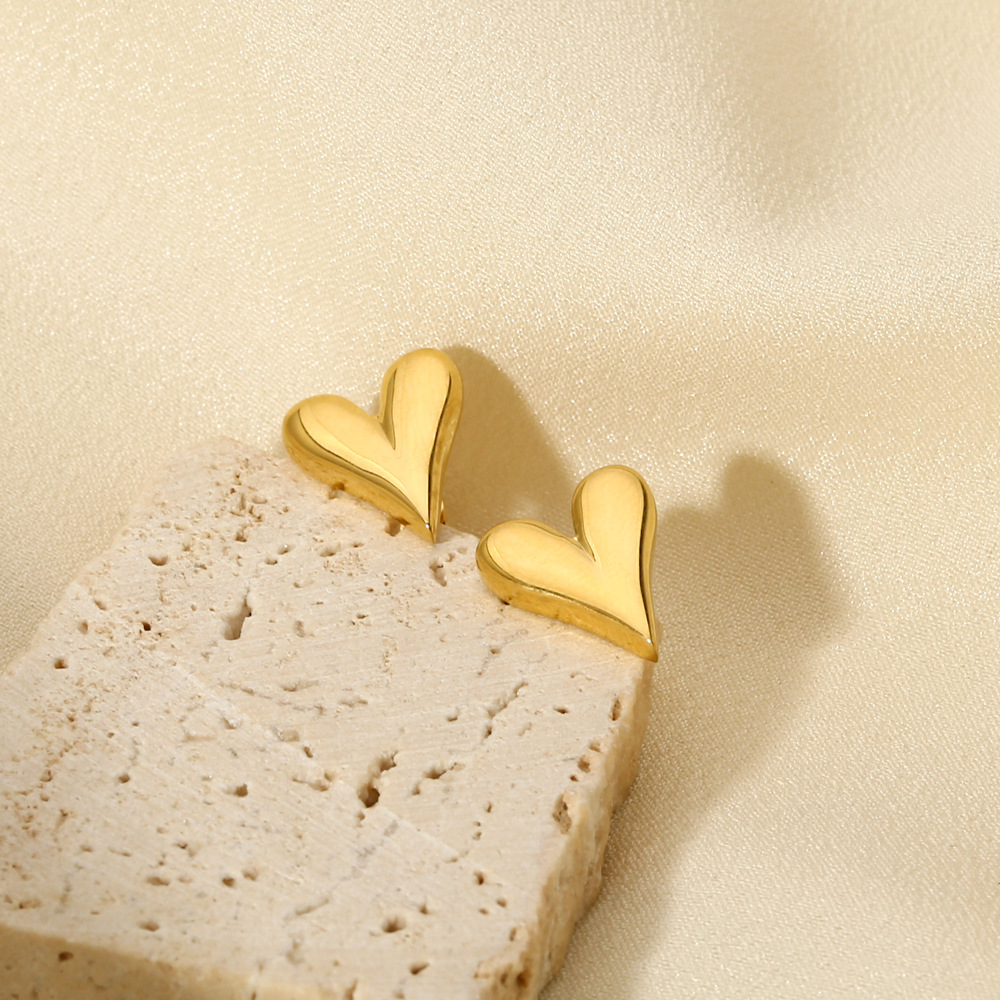 Stylish Titanium Steel Love Heart Earrings - Trendy Stainless Steel Jewelry - Image 2