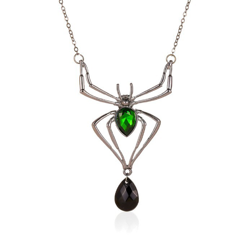 3pcs Vintage Halloween Spider Necklace Set with Drop-shaped Earrings & Ring - Image 5
