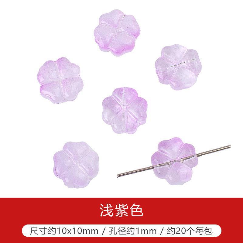 Vibrant Colorful Glass Four-leaf Flower Flat Beads Bracelet & Handmade Necklace Ornament - Image 5