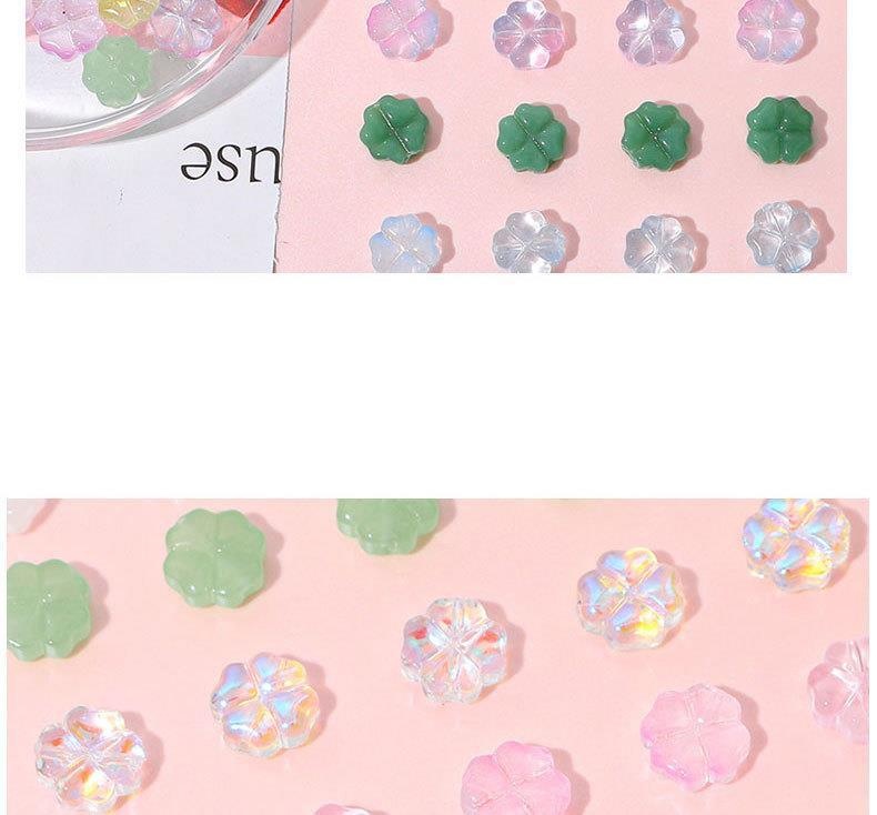 Vibrant Colorful Glass Four-leaf Flower Flat Beads Bracelet & Handmade Necklace Ornament - Image 7