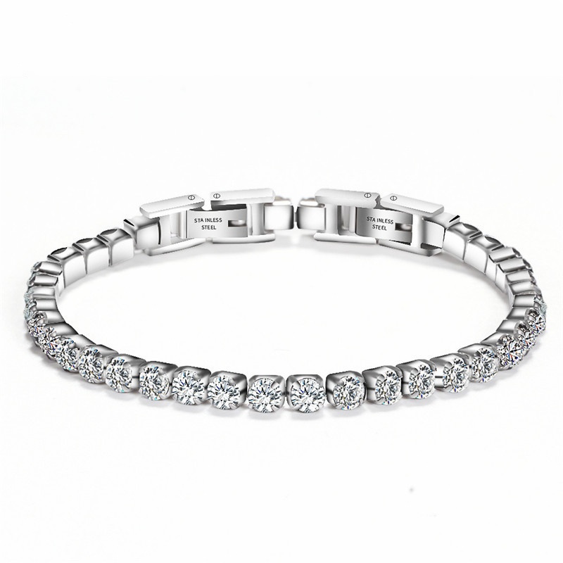 Adjustable Detachable Titanium Double Buckle Zircon Bracelet in Stainless Steel – Stylish and Durable Accessory - Image 5