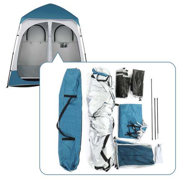 Double Blue and White Color-Changing Tent for Versatile Outdoor Use - Image 8