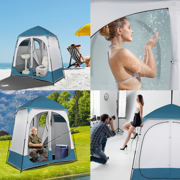 Double Blue and White Color-Changing Tent for Versatile Outdoor Use - Image 18