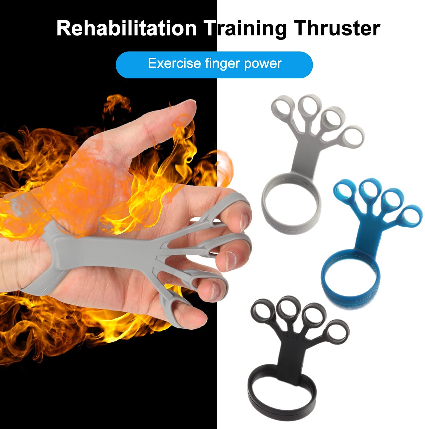 Silicone Grip Finger Exercise Stretcher - Arthritis Hand Trainer for Strengthening and Pain Relief in Rehabilitation - Image 11