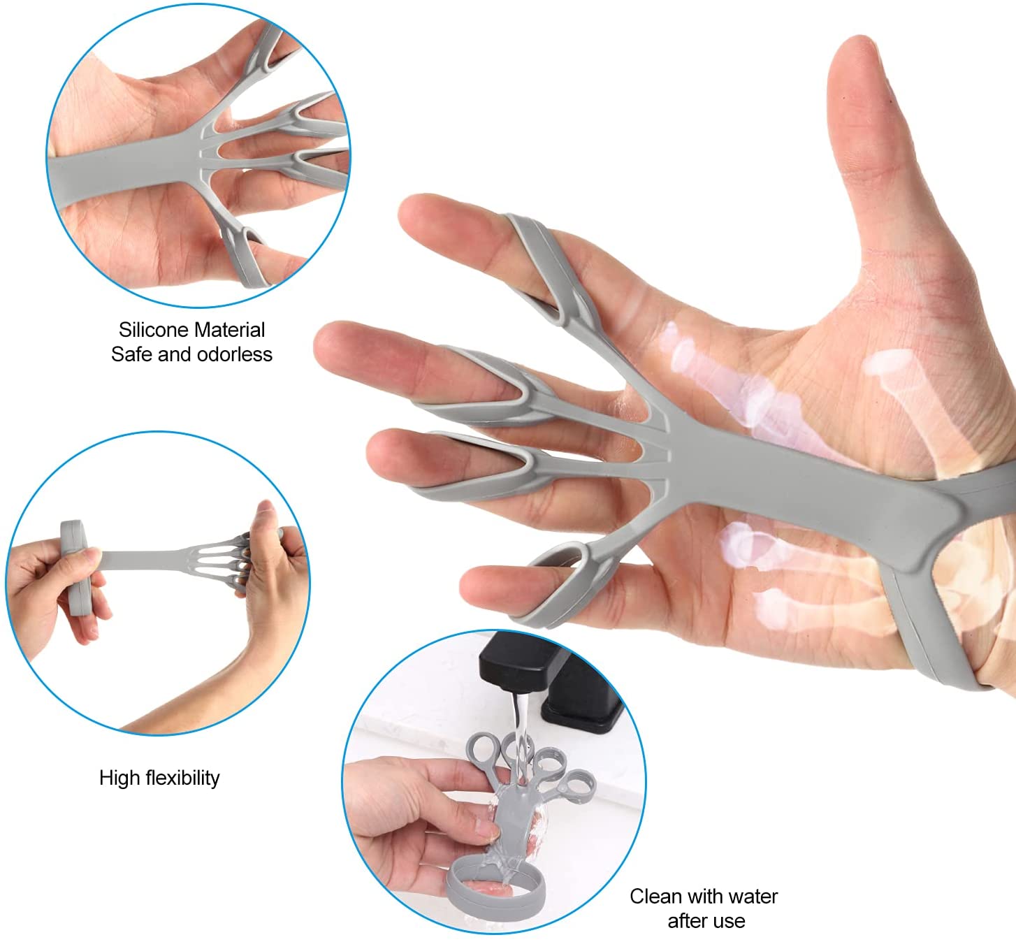 Silicone Grip Finger Exercise Stretcher - Arthritis Hand Trainer for Strengthening and Pain Relief in Rehabilitation - Image 13