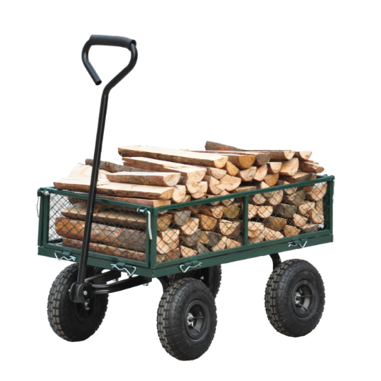 Heavy Duty Steel Garden Cart with Swivel Handle & Detachable Sides - Practical Carriage Garden Trolley - Image 7