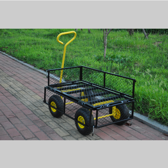Heavy Duty Steel Garden Cart with Swivel Handle & Detachable Sides - Practical Carriage Garden Trolley - Image 11