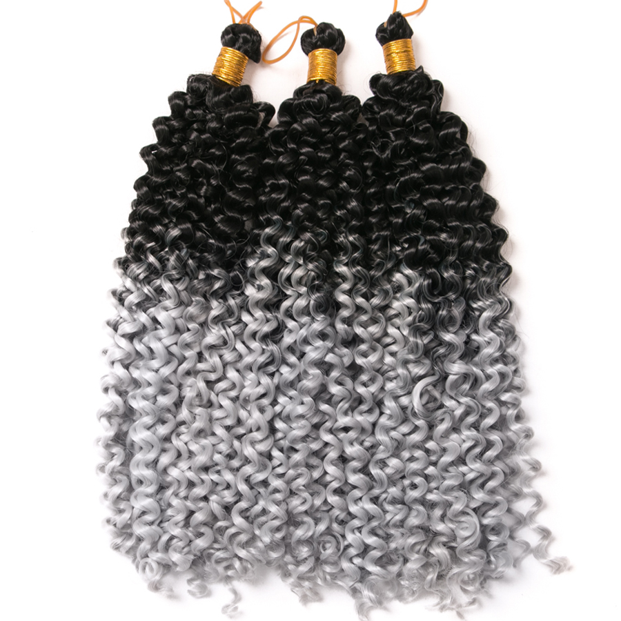 Chemical Fiber Water Wavy Curly Hair - Bicolor Gradual Change Braids