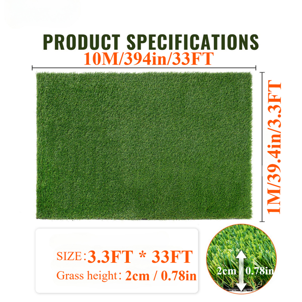 3ft X 32ft Premium Artificial Grass Mat with Drainage Holes - Weekend Shipping Not Available, Amazon Restrictions Apply - Image 7