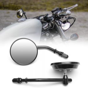 Vintage Full Metal Motorcycle Rearview Mirror - Classic Style Accessory