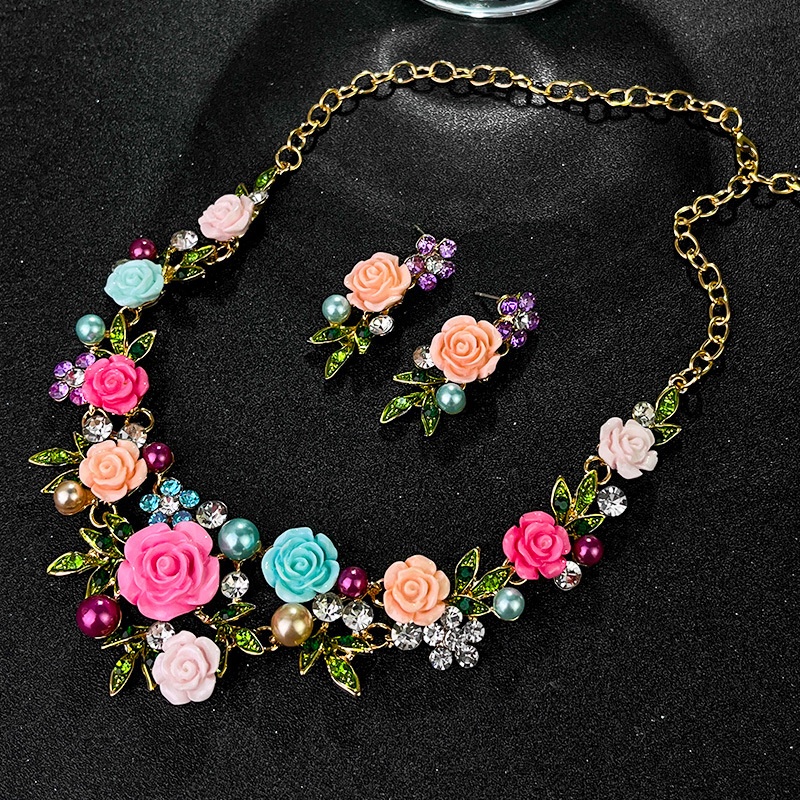 Camellia Suit 3D Floral Earrings and Necklace Set for Elegant Style - Image 6