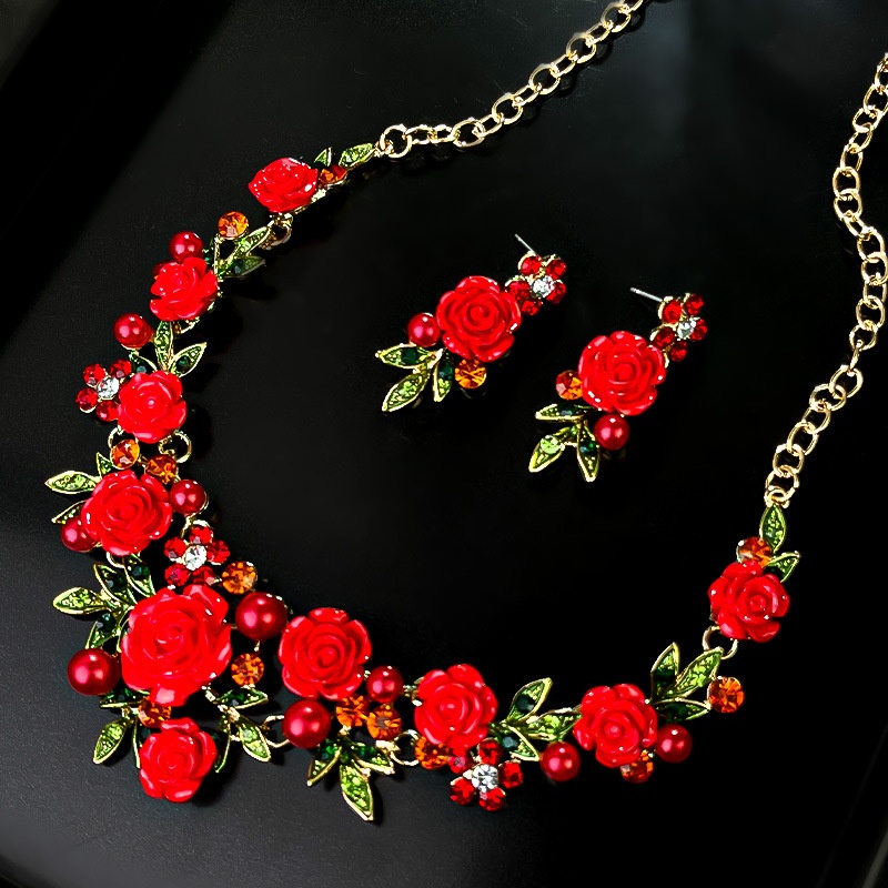 Camellia Suit 3D Floral Earrings and Necklace Set for Elegant Style - Image 10