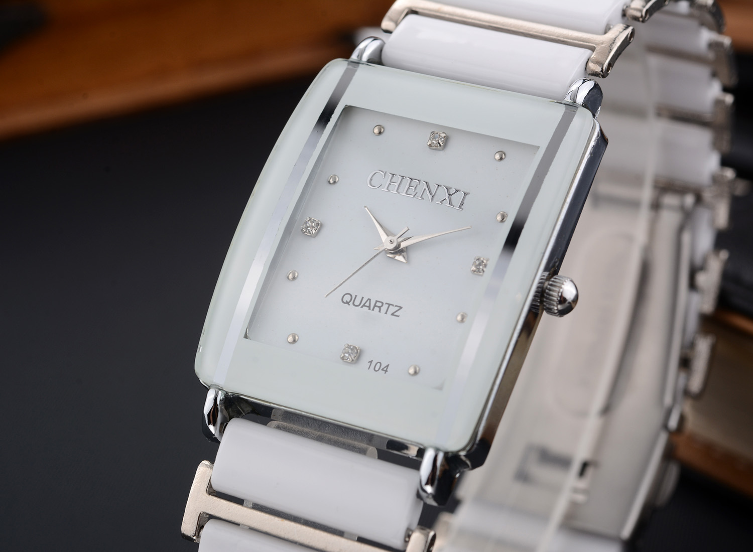 Couple's Elegant Square Diamond Quartz Watch Set for Timeless Style - Image 15