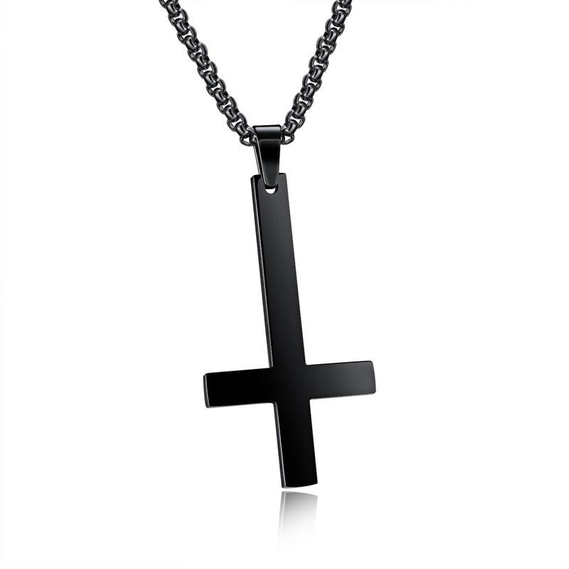 Men's Stainless Steel Inverted Cross Necklace - Stylish & Durable Accessory - Image 3