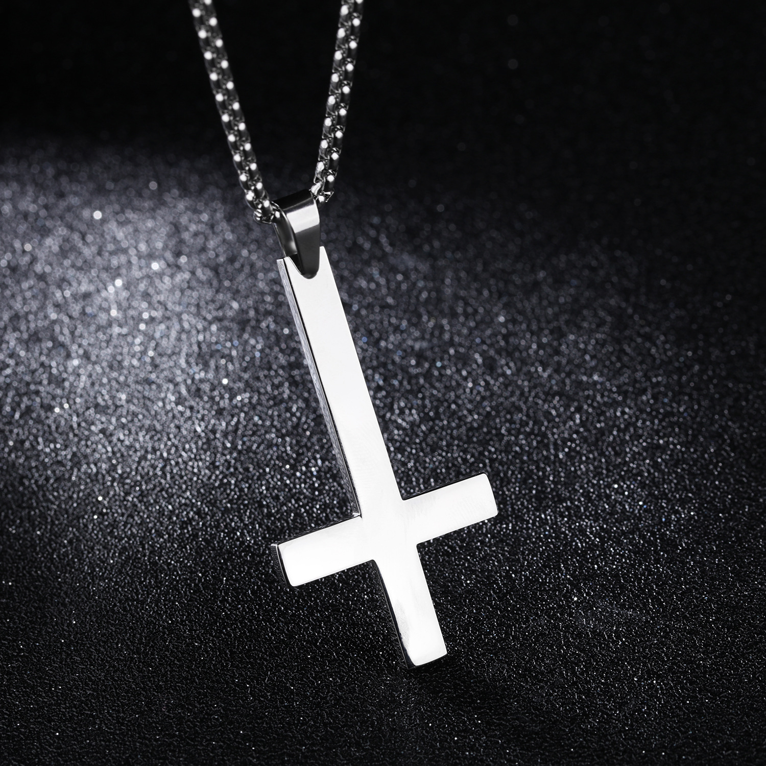 Men's Stainless Steel Inverted Cross Necklace - Stylish & Durable Accessory - Image 5
