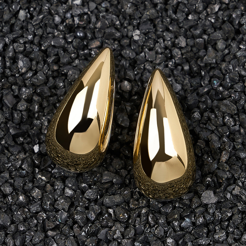 Two-Tone Patch Earrings for Women | Stylish Minimalist Design - Image 3