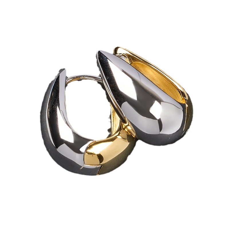 Two-Tone Patch Earrings for Women | Stylish Minimalist Design - Image 9