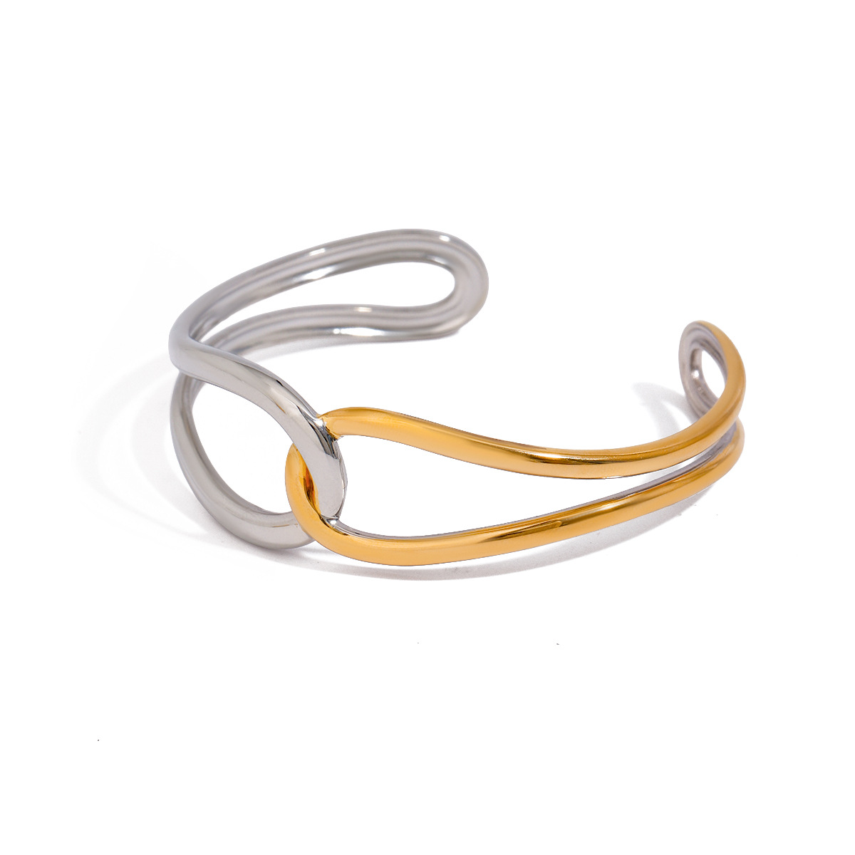 Noria Two Tone Gold Bangle - Elegant Jewelry for Stylish Looks - Image 5