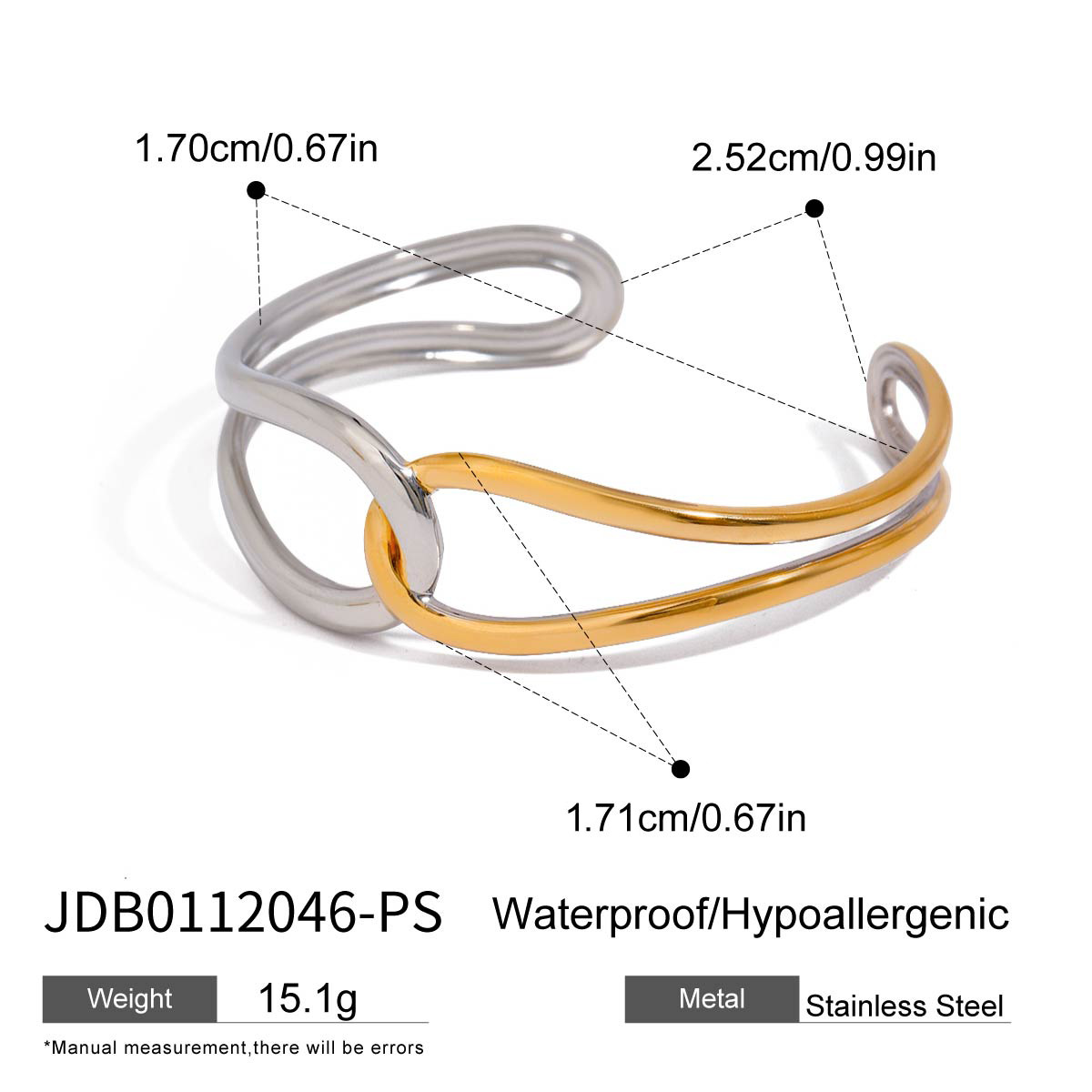 Noria Two Tone Gold Bangle - Elegant Jewelry for Stylish Looks - Image 6