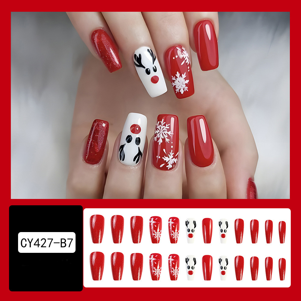 24pcs Christmas Nail Art Stickers - Hat Striped Snowflake Designs for Parties, Dances, and Holiday Celebrations - Image 4