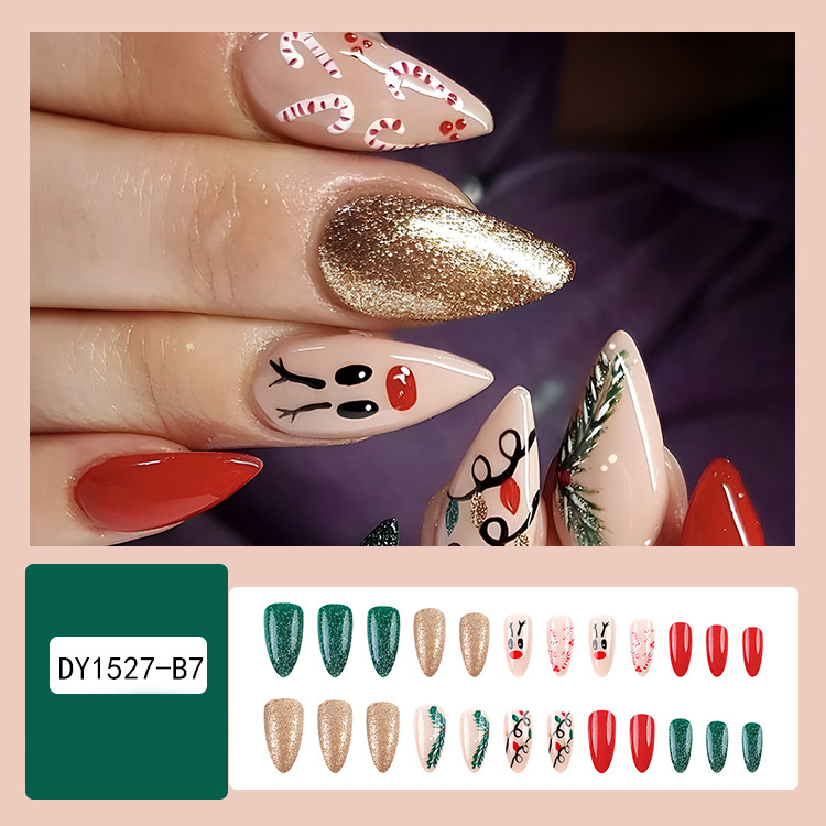 24pcs Christmas Nail Art Stickers - Hat Striped Snowflake Designs for Parties, Dances, and Holiday Celebrations - Image 11