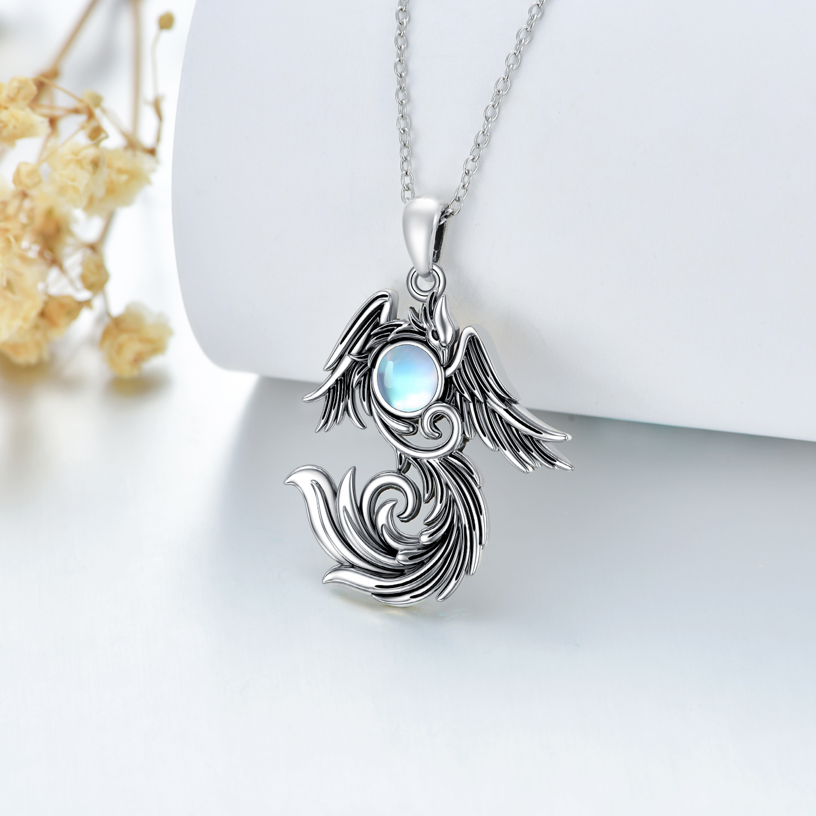 Moonstone Phoenix Necklace in 925 Sterling Silver - Perfect Gifts for Him and Her - Image 3