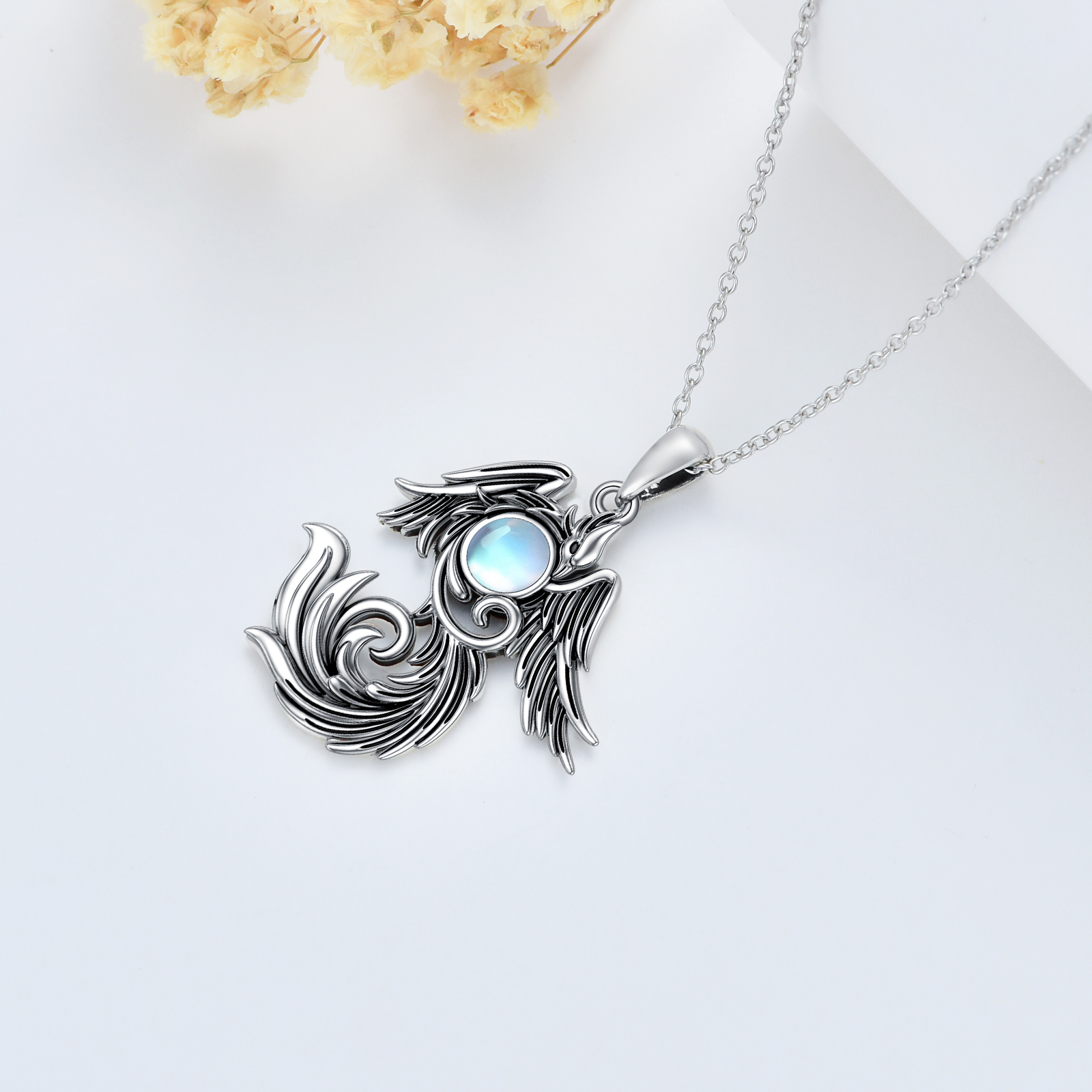 Moonstone Phoenix Necklace in 925 Sterling Silver - Perfect Gifts for Him and Her - Image 4