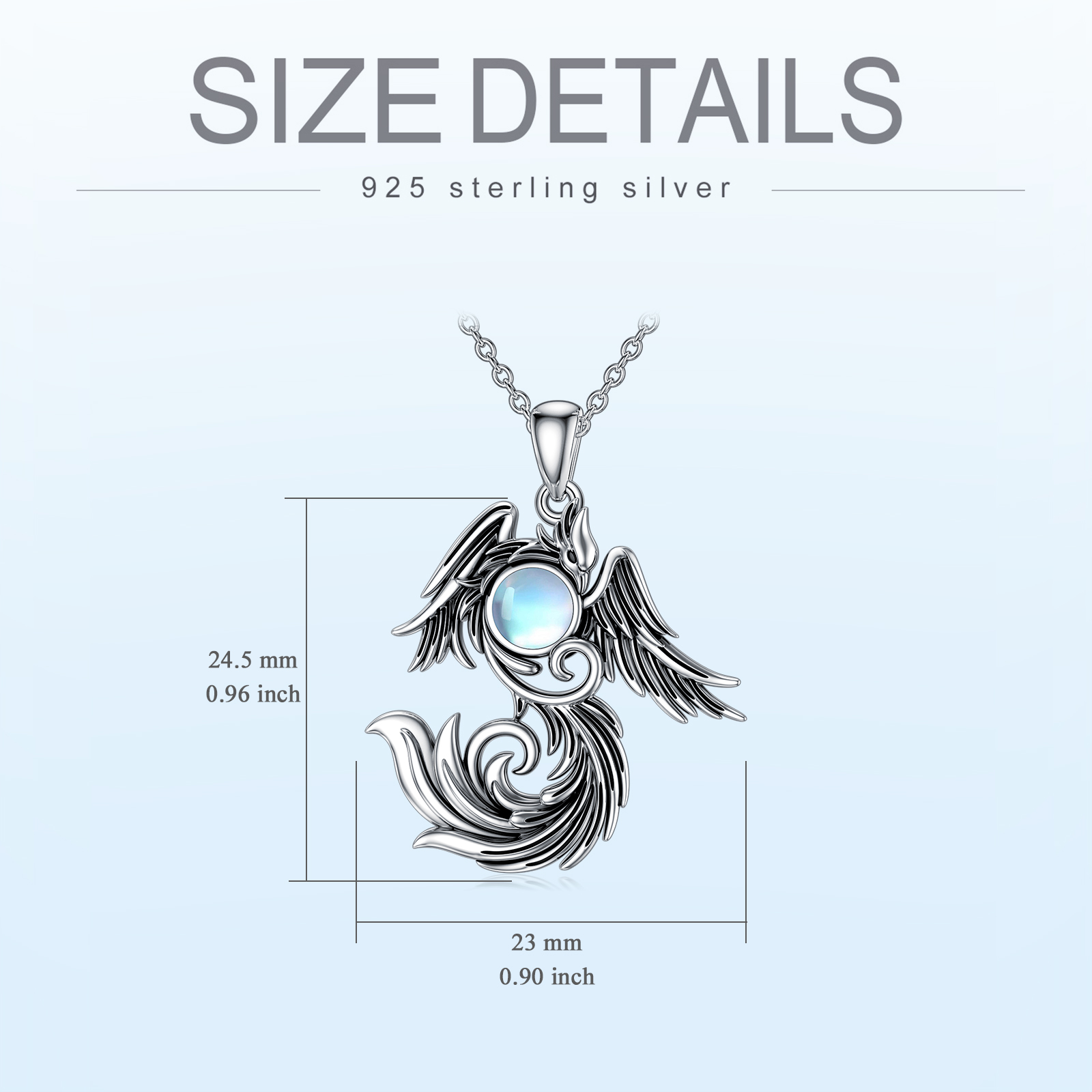 Moonstone Phoenix Necklace in 925 Sterling Silver - Perfect Gifts for Him and Her - Image 5