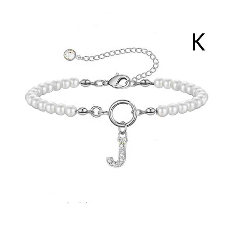 2024 Trendy Toggle Clasp Initial Bracelet for Women - A-Z Letter Pendant & 6mm Pearl Jewelry Gift - Image 7