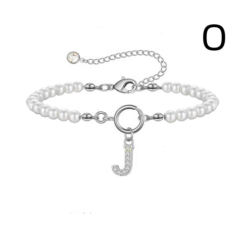 2024 Trendy Toggle Clasp Initial Bracelet for Women - A-Z Letter Pendant & 6mm Pearl Jewelry Gift - Image 12