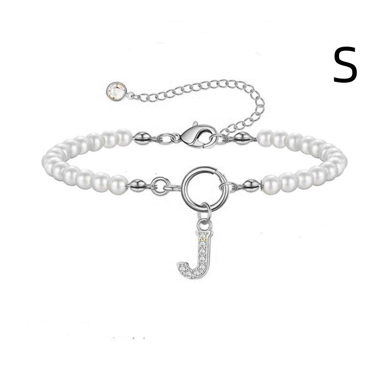 2024 Trendy Toggle Clasp Initial Bracelet for Women - A-Z Letter Pendant & 6mm Pearl Jewelry Gift - Image 16