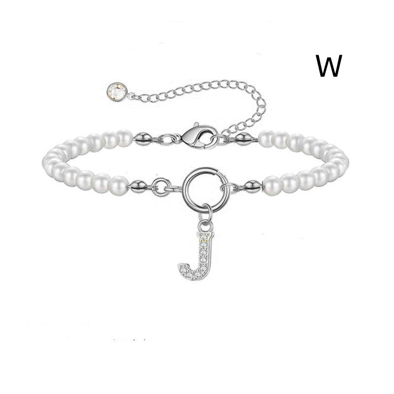 2024 Trendy Toggle Clasp Initial Bracelet for Women - A-Z Letter Pendant & 6mm Pearl Jewelry Gift - Image 20