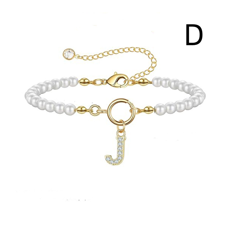 2024 Trendy Toggle Clasp Initial Bracelet for Women - A-Z Letter Pendant & 6mm Pearl Jewelry Gift - Image 28