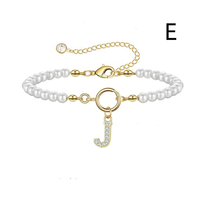 2024 Trendy Toggle Clasp Initial Bracelet for Women - A-Z Letter Pendant & 6mm Pearl Jewelry Gift - Image 29