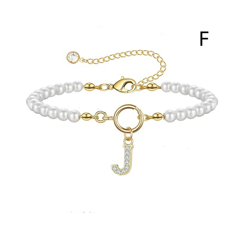 2024 Trendy Toggle Clasp Initial Bracelet for Women - A-Z Letter Pendant & 6mm Pearl Jewelry Gift - Image 30